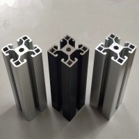 工業鋁合金型材歐標4545/4590/9090護欄設備導軌框架銀白氧化鋁材