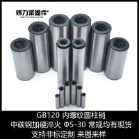 中碳鋼GB120內(nèi)螺紋圓柱銷(xiāo) 45碳鋼淬火帶孔定位銷(xiāo)釘 304不銹鋼銷(xiāo)子