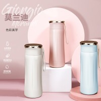 便攜創意莫蘭迪雙層真空不銹鋼保溫水杯女神茶杯商務禮品南瓜杯