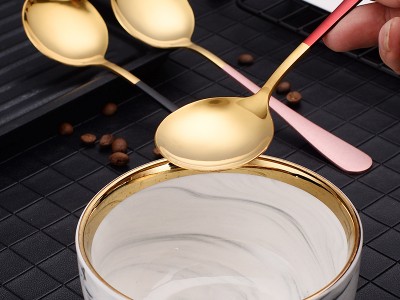 韓式不銹鋼勺子加厚圓頭湯勺家用兒童飯勺創意調羹網紅攪拌大圓勺