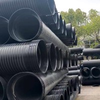 HDPE雙壁波紋管鋼帶PE增強管中空壁纏繞管市政排污管排水管下水管