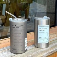 網紅原創小眾金屬不銹鋼600ml冰美式咖啡杯隨行保溫吸管水杯便攜