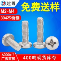 304不銹鋼螺絲廠家M2/M3盤頭精密機(jī)械螺釘PM十字槽圓頭 機(jī)牙螺絲m4
