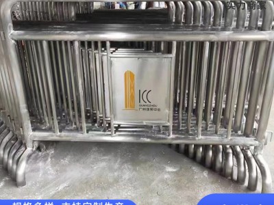 工廠定制201/304不銹鋼鐵馬印logo小區(qū)酒店商場交通圍欄 移動鐵馬